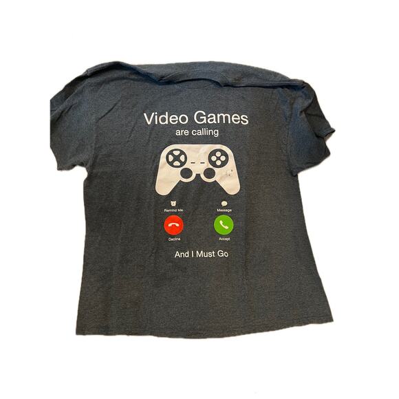 Video Games Are Calling and I Must Go Gray T-Shirt Mens XXL - Picture 1 of 3